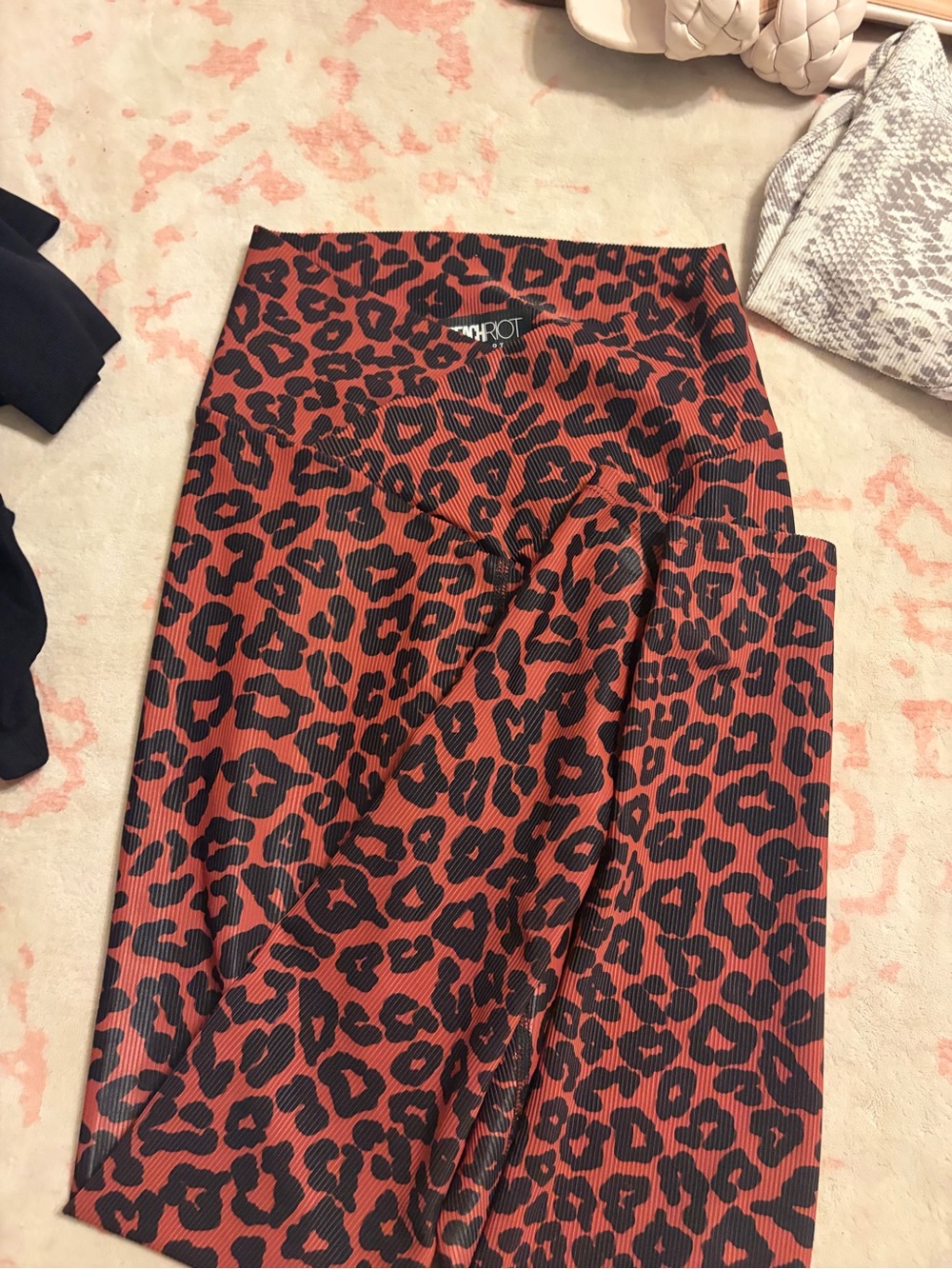 Beach Riot Red and Black Leopard Midi Skirt